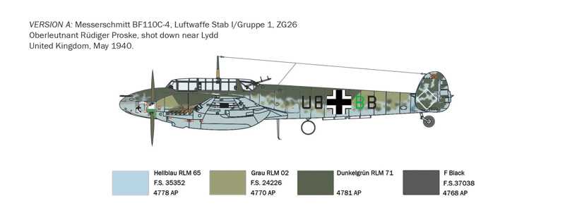 Bf-110 C3/C4 Zerstörer (Italeri 1:72)