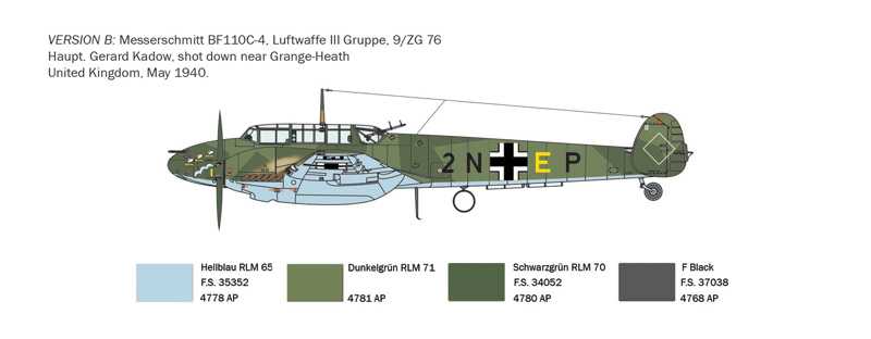 Bf-110 C3/C4 Zerstörer (Italeri 1:72)