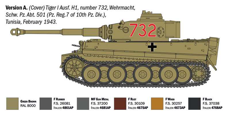 Tank Pz. Kpfw. VI Tiger I Ausf. E/H1 (1:35)