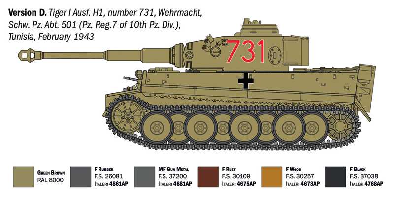 Tank Pz. Kpfw. VI Tiger I Ausf. E/H1 (1:35)