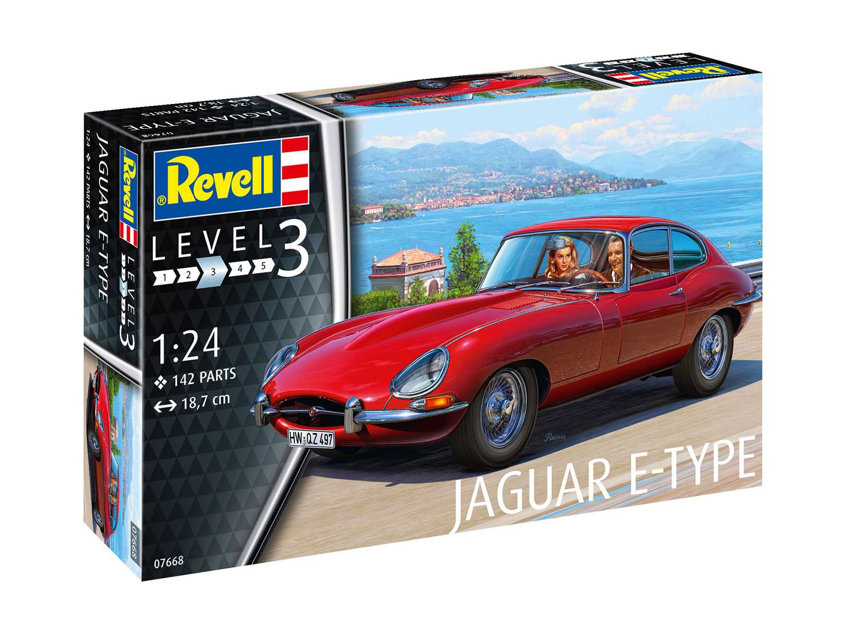 1/24 Plastikový model - auto 07668 - Jaguar E-Type (Coupé) 