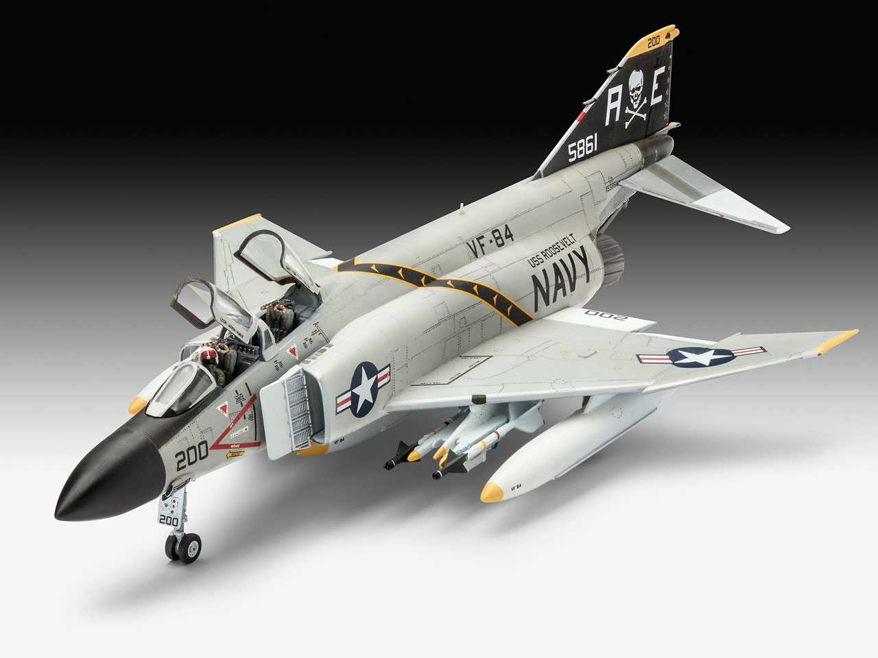 Kit Maquette F-4J Phantom II US Navy VF-84 Jolly Rogers Academy 1/72