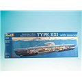 Plastic modelKit ponorka 05078 - Deutsches U-Boot Typ XXI mit Interieur (1:144)
