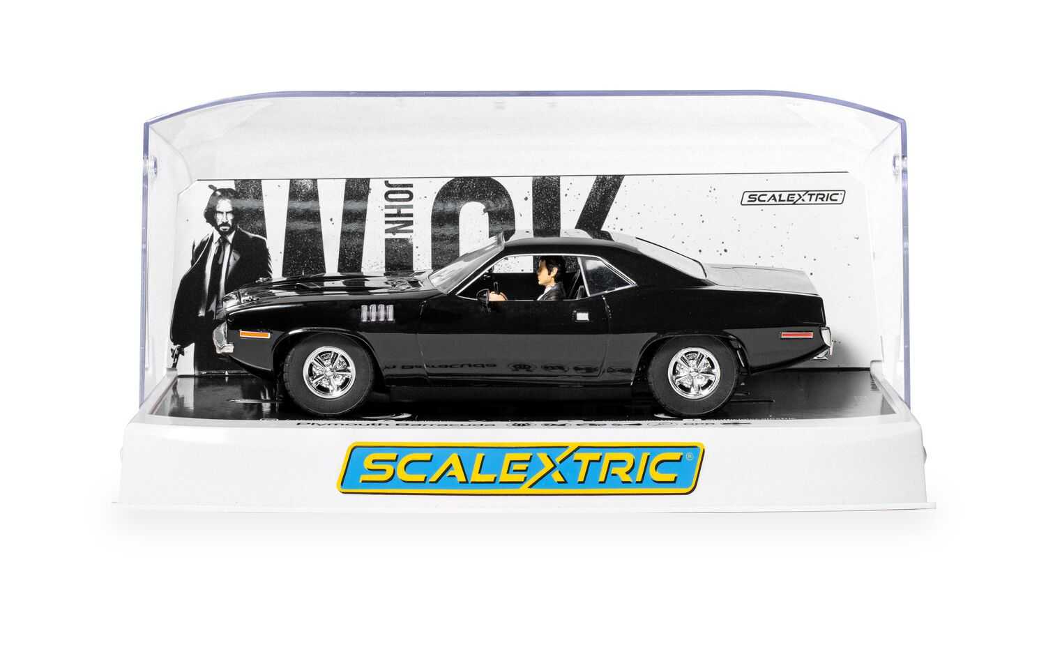 Autíčko Film & TV SCALEXTRIC C4595 - John Wick Plymouth Barracuda - John Wick Chapter 4 (1:32)