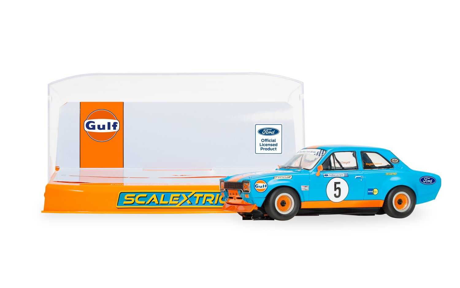 Autíčko Gulf SCALEXTRIC C4530 - Ford Escort MK1 – Wayne Crabtree Modified Fords 2023 (1:32)