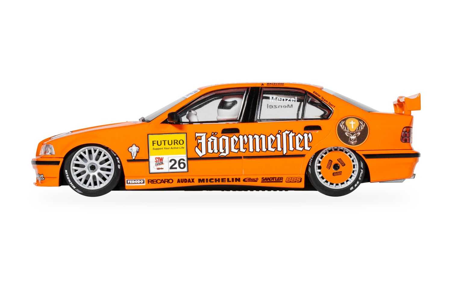 Autíčko Touring SCALEXTRIC C4624 - BMW E36 320i - STW 1996 - Jagermeister (1:32)