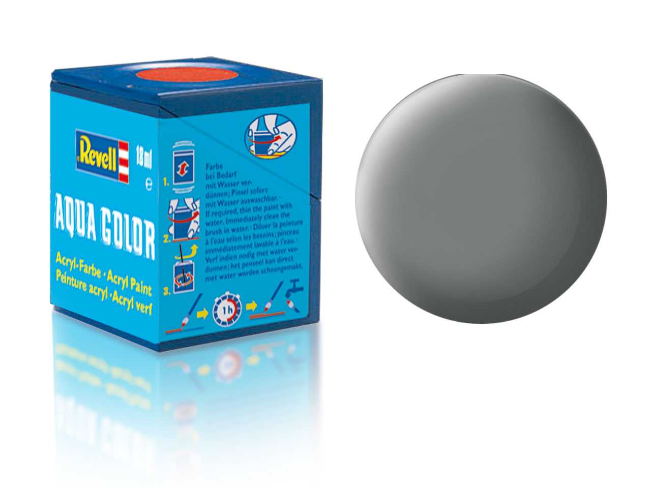 Náhľad produktu - Farba Revell akrylová č. 47 – matná myšia šedá (18 ml)
