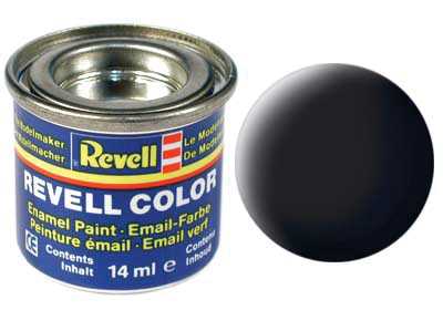 Náhľad produktu - Farba Revell emailová č. 08 – matná čierna (14 ml)