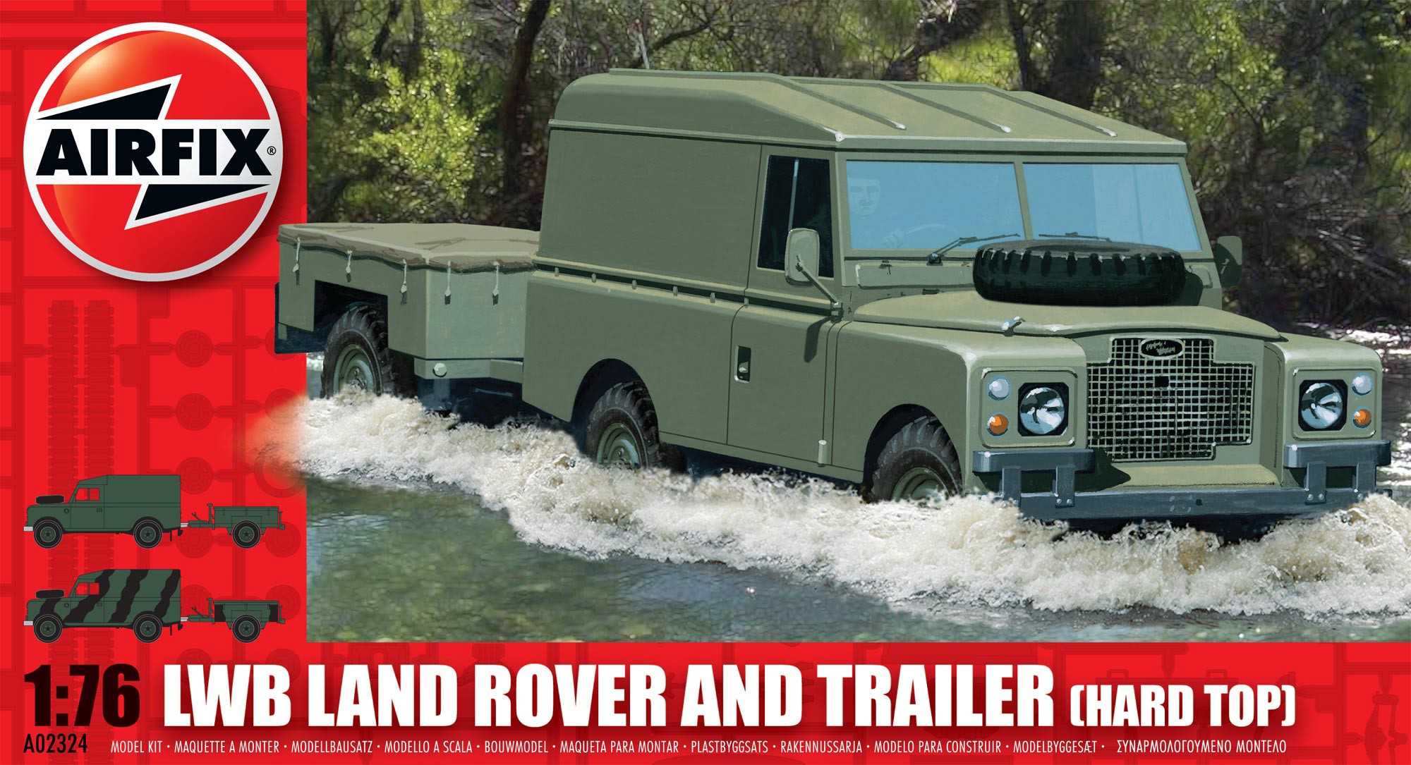 Classic Kit military A02324 - LWB Land Rover (Hard Top) a Trailer (1:76) 30-A02324
