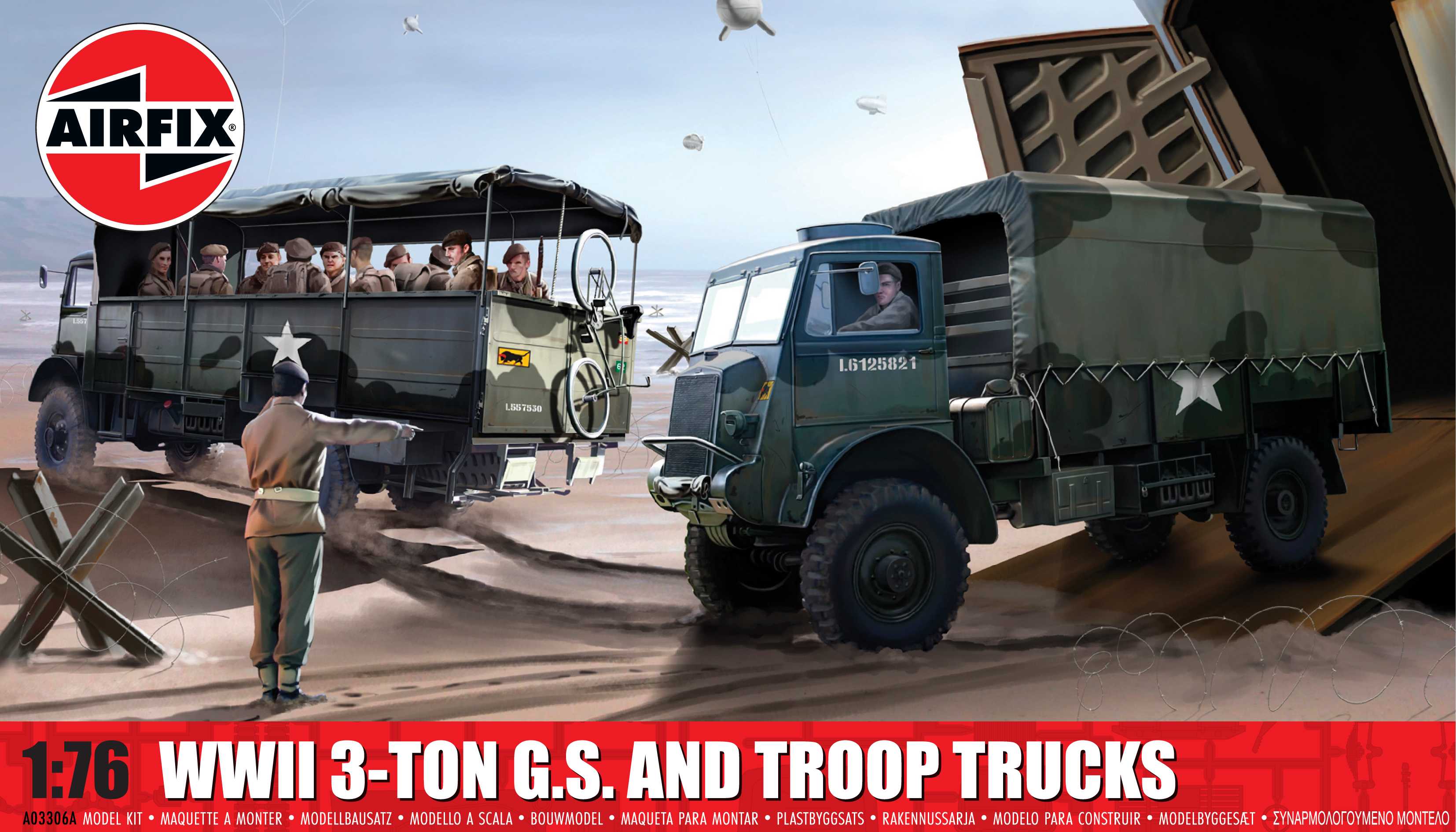 1:76 WWII 3-ton 4x4 General Service & Troop Trucks