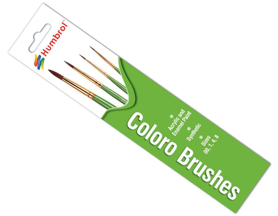 Humbrol Coloro Brush Pack AG4050 - sada štetcov (veľkost 00/1/4/8)