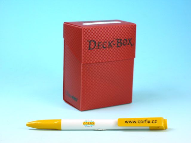 Krabička plastová - červená (75 kariet) s textúrou 03-633