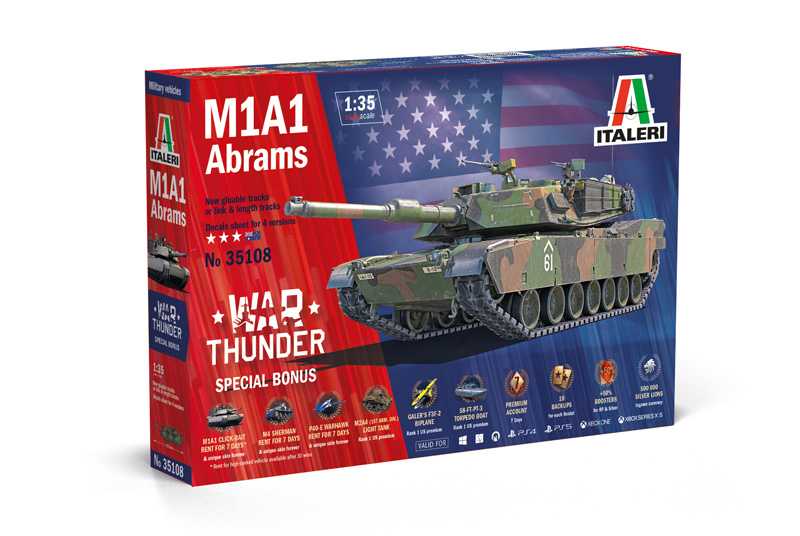Model Kit War Thunder tank 35108 - M1A1 Abrams (1:35)
