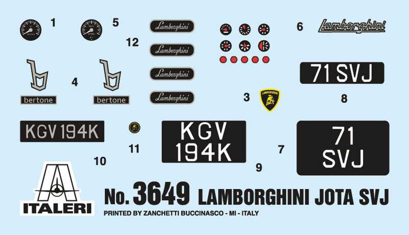 Model Kit auto 3649 - Lamborghini Miura Jota SVJ (1:24)