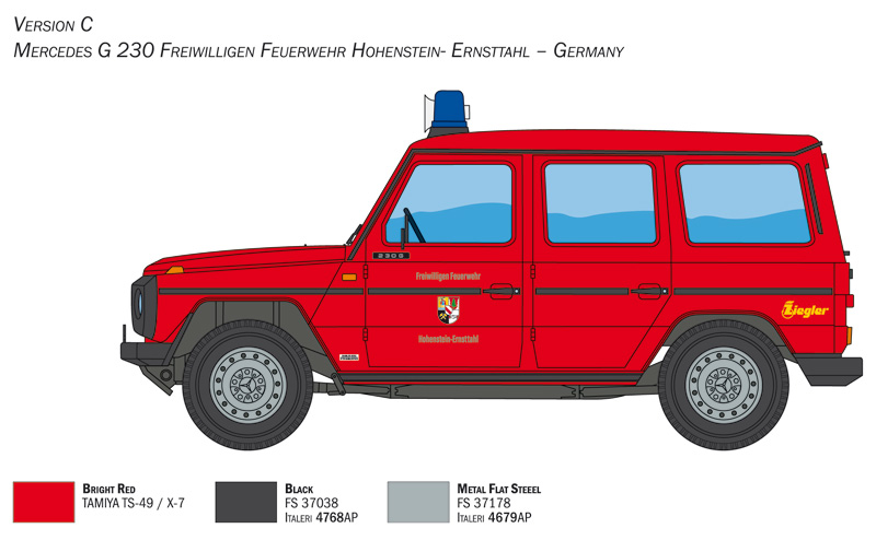 Model Kit auto 3663 - Mercedes G230 Feuewehr (1:24)