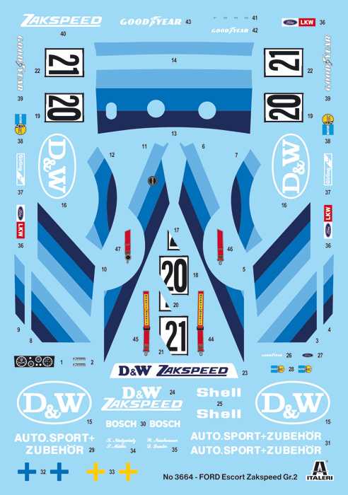 Model Kit auto 3664 - Ford Escort Zakspeed Gr. 2 (1:24)