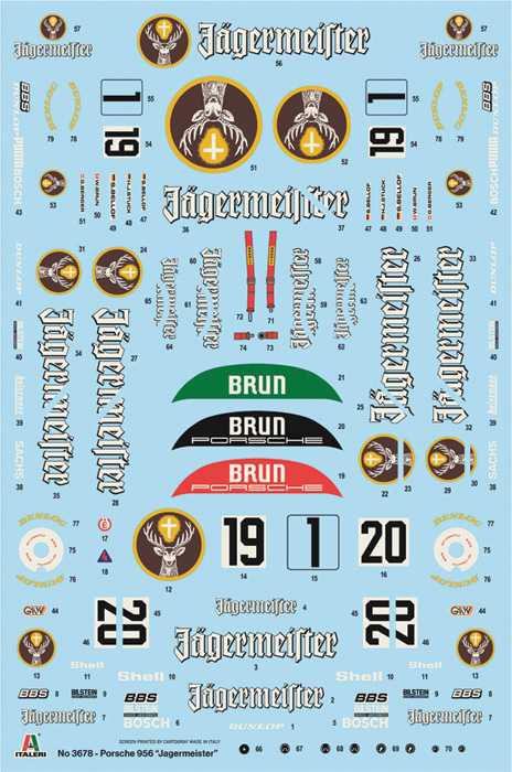 Model Kit auto 3678 - Porsche 956 Jagermeister (1:24)