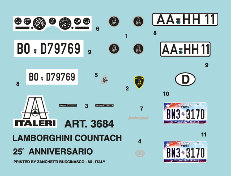 Model Kit auto 3684 - LAMBORGHINI COUNTACH 25th Anniversary (1:24)