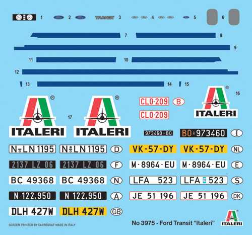 Model Kit auto 3975 - Ford Tranzit "Italeri" (1:24)