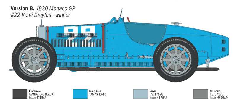 Model Kit auto 4716 - Bugatti T35B Targa F./GP Monaco (1:12)