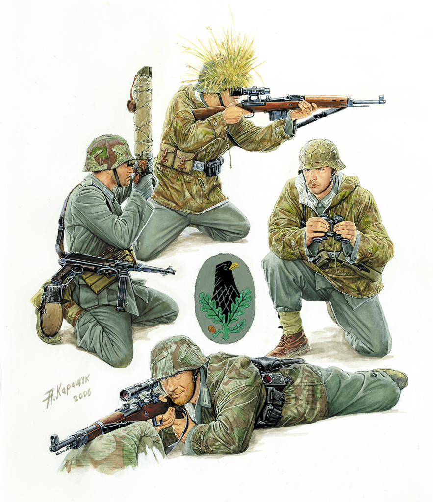 Model Kit figurky 3595 - German Sniper Team (1:35)