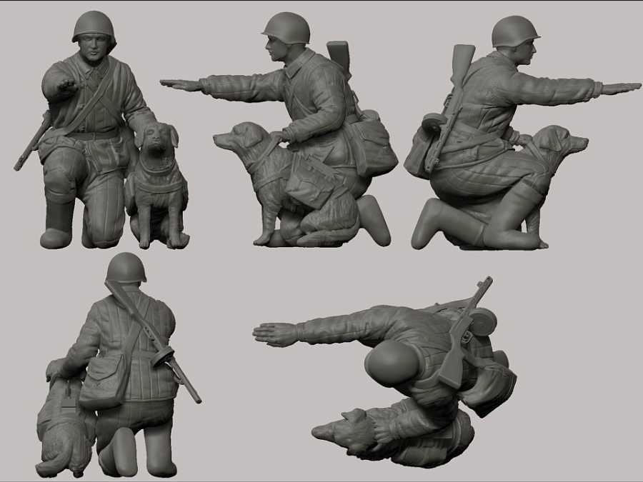 Model Kit figurky 3611 - Soviet Tank Hunters with dogs (1:35)