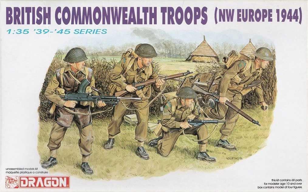 Model Kit figúrky 6055 - BRITISH COMMONWEALTH TROOPS (NW EUROPE 1944) (1:35) 34-6055