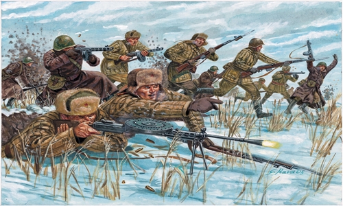 Model Kit figurky 6069 - WWII -RUSSIAN INFANTRY (WINTER UNIF) (1:72)
