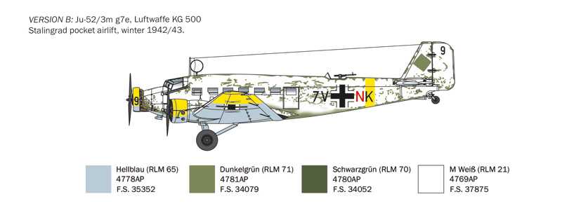Model Kit letadlo 0102 - Ju-52/3m (1:72)