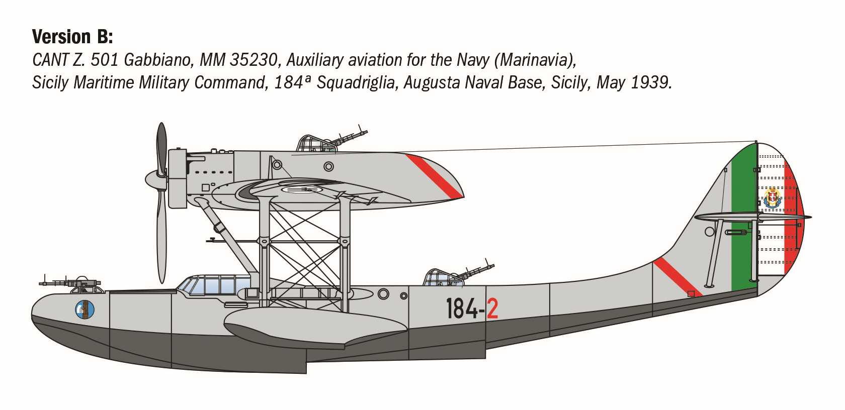 Model Kit letadlo 0112 - CANT Z-501 Gabbiano (1:72)