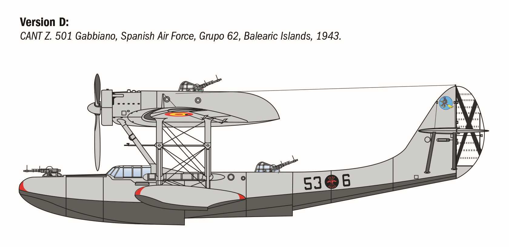 Model Kit letadlo 0112 - CANT Z-501 Gabbiano (1:72)