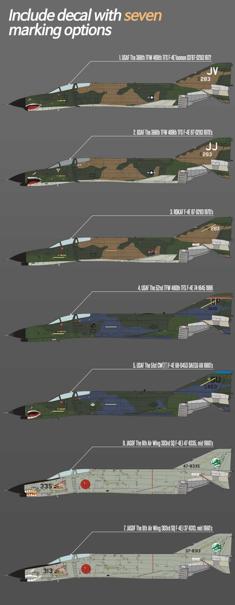 Model Kit letadlo 12133 - USAF F-4E "Vietnam War" (1:32)