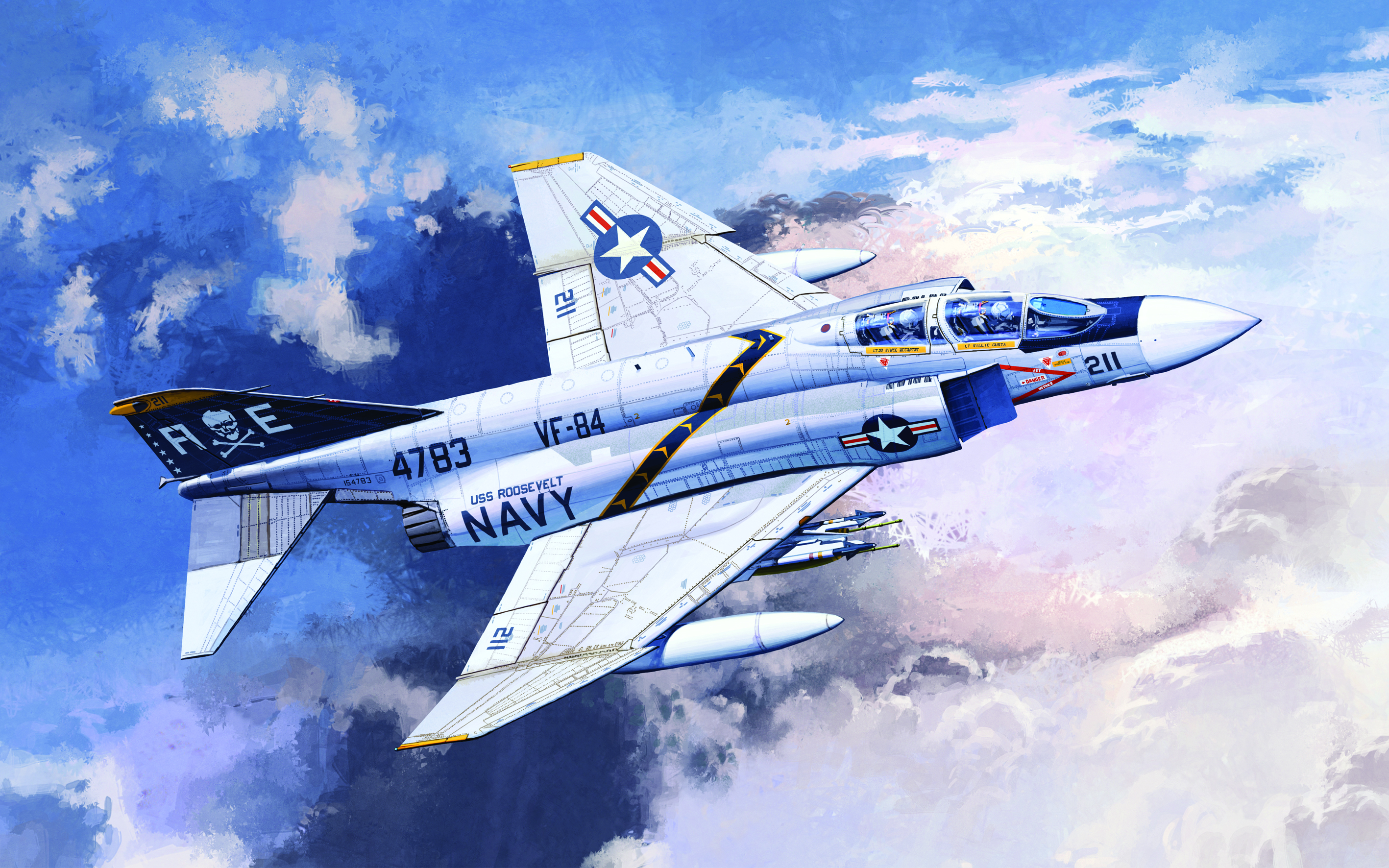Model Kit letadlo 12305 - F-4J "VF-84 JOLLY ROGERS" (1:48)
