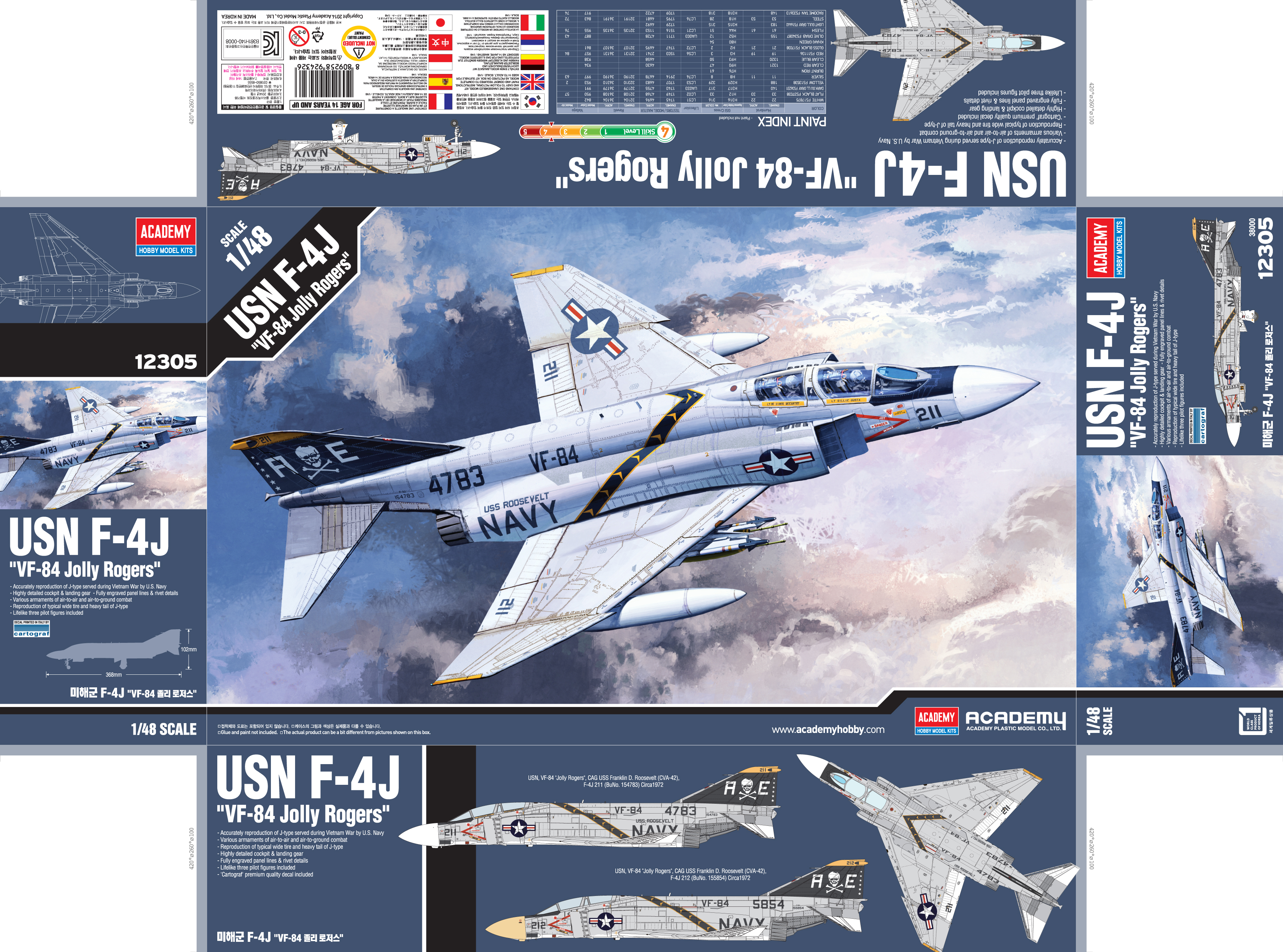 Model Kit letadlo 12305 - F-4J "VF-84 JOLLY ROGERS" (1:48)