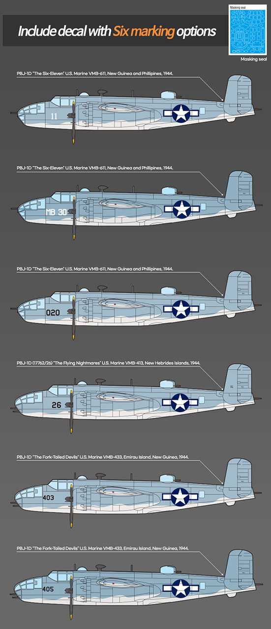 Model Kit letadlo 12334 - USMC PBJ-1D (B-25 Mitchell) (1:48)