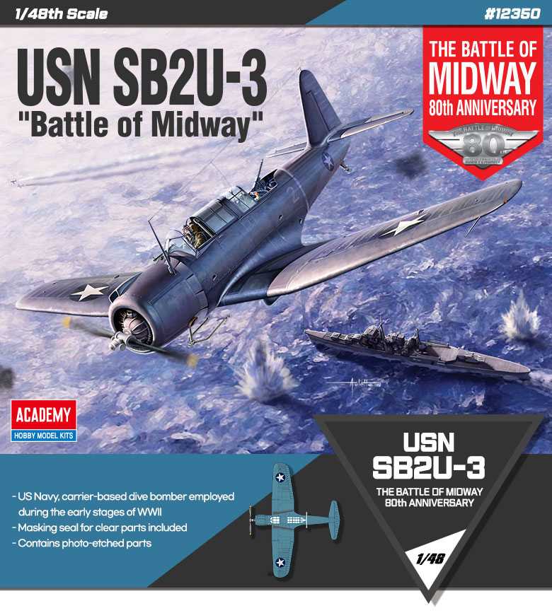 Model Kit lietadlo 12350 - USN SB2U-3 "Battle of Midway" (1:48) 36-12350