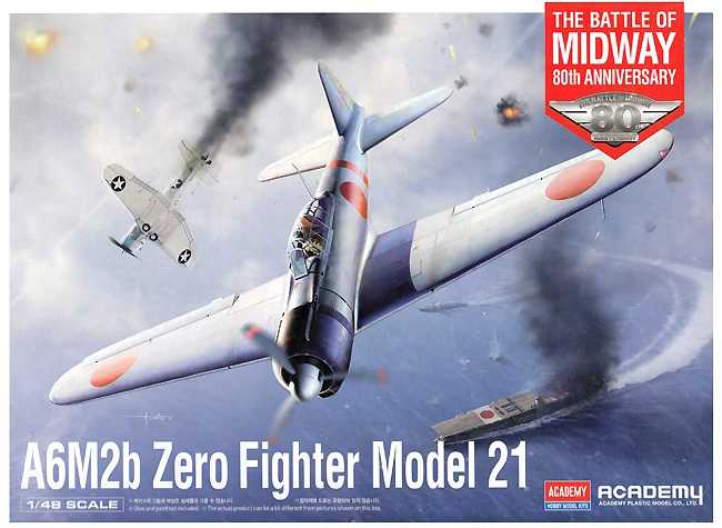 Model Kit lietadlo 12352 - A6M2b Zero Fighter Modrel 21 "Battle of Midway" (1:48) 36-12352