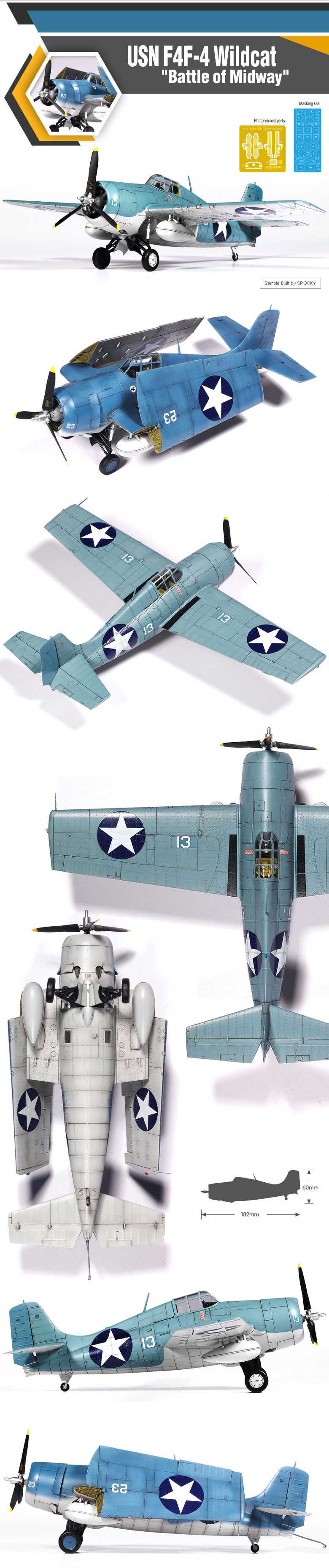Model Kit letadlo 12355 - USN F4F-4 Wildcat "Battle of Midway" (1:48)