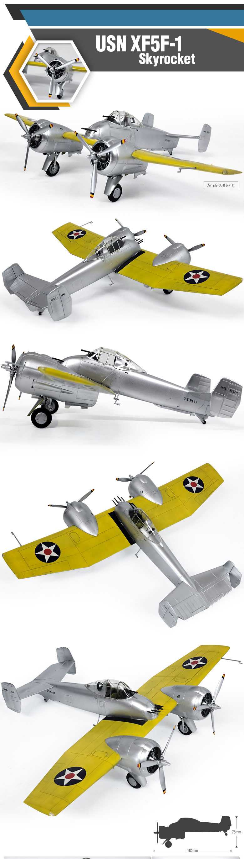 Model Kit letadlo 12363 - USN XF5F-1 Skyrocket (1:48)