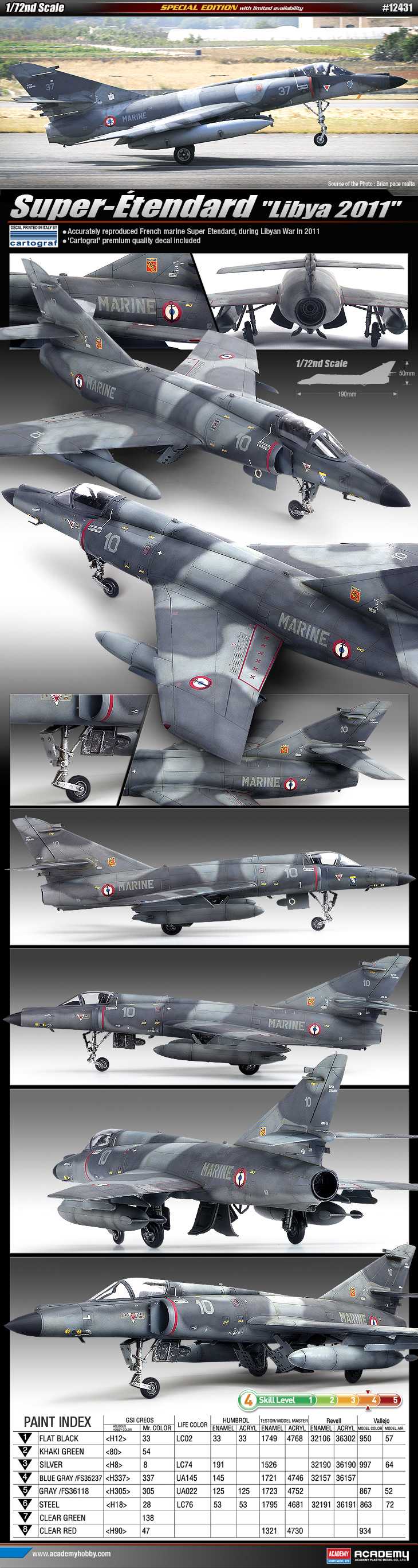 Model Kit letadlo 12431 - SUPER ETENDARD "2011" :LE (1:72)