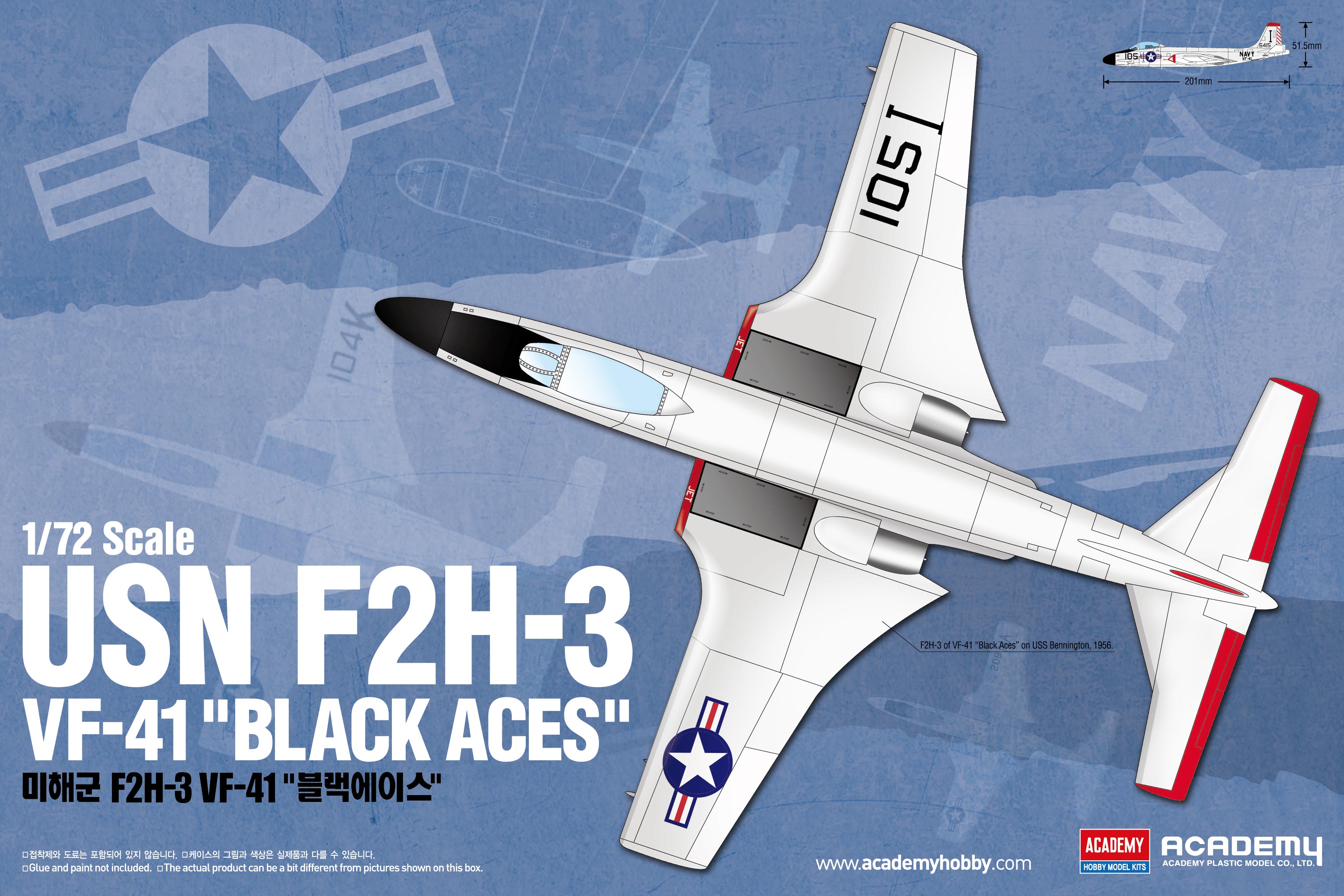 Model Kit letadlo 12548 - USN F2H-3 VF-41 "BLACK ACES" (1:72)