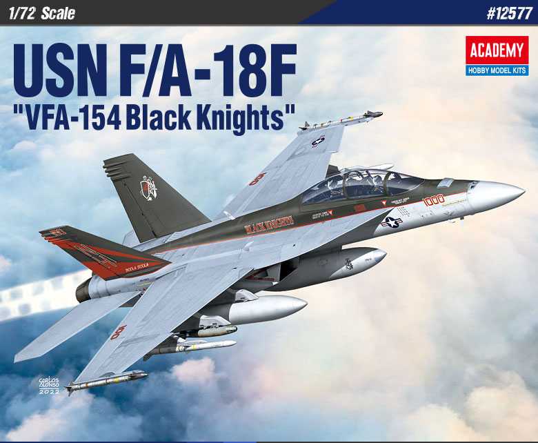 Model Kit lietadlo 12577 - USN F/A-18F "VFA-154 Black Knight" (1:72) 36-12577