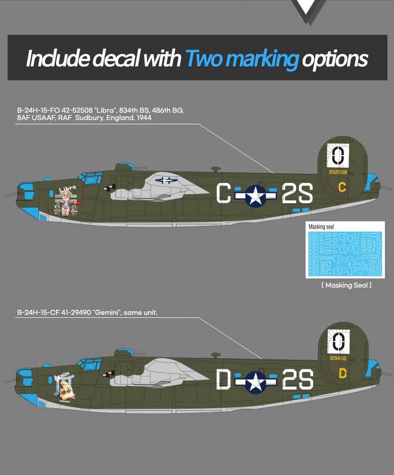 Model Kit letadlo 12584 - USAAF B-24H Liberator "Zodiac" (1:72)