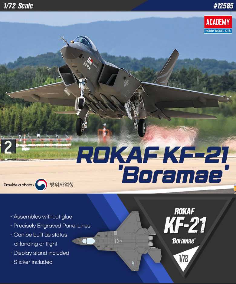 Model Kit lietadlo 12585 - ROKAF KF-21 "Boramae" (1:72) 36-12585