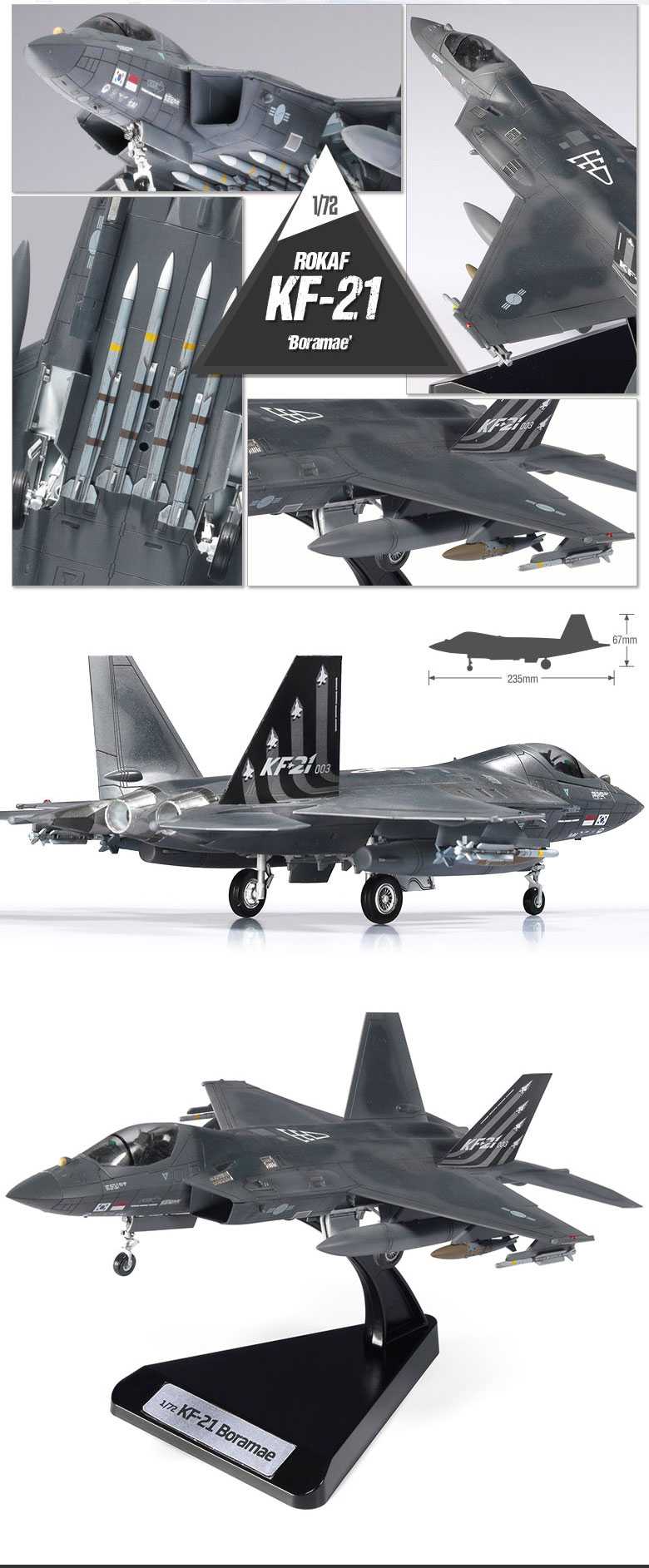 Model Kit letadlo 12585 - ROKAF KF-21 "Boramae" (1:72)