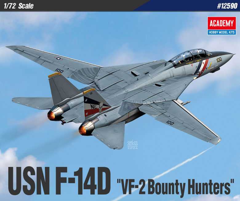 Model Kit lietadlo 12590 - USN F-14D "VF-2 Bounty Hunters" (1:72) 36-12590