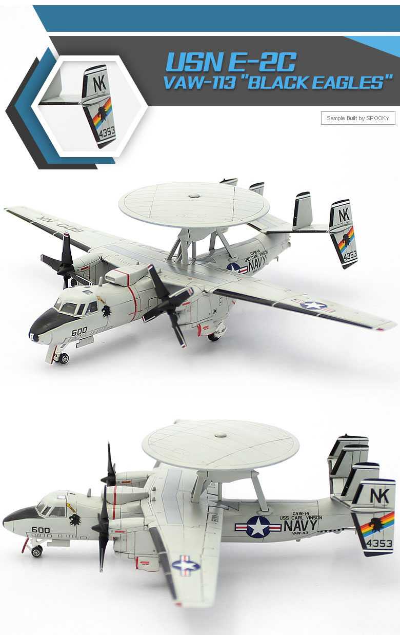 Model Kit letadlo 12623 - USN E-2C VAW-113 "BLACK EAGLES" (1:144)