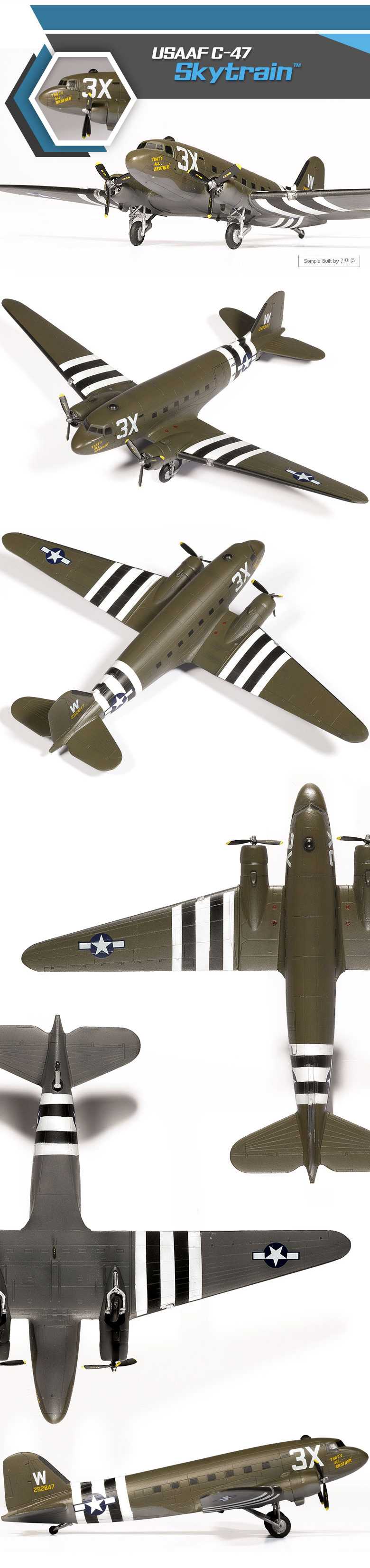 Model Kit letadlo 12633 - USAAF C-47 Skytrain (1:144)
