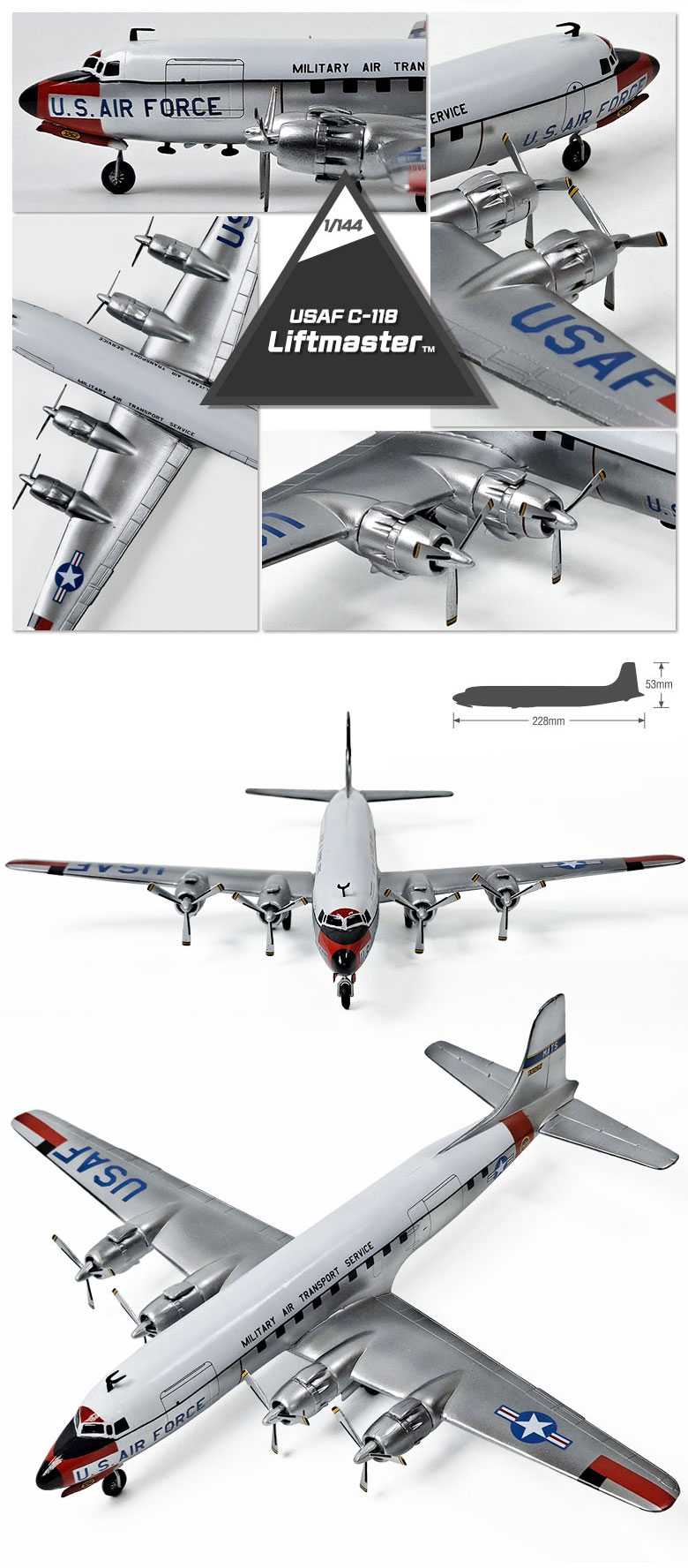 Model Kit letadlo 12634 - USAF C-118 Liftmaster (1:144)