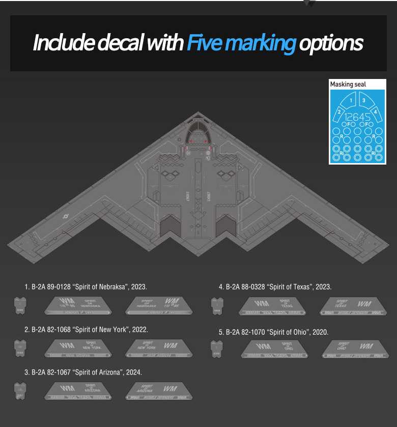 Model Kit letadlo 12645 - USAF B-2A "Stealth Bomber“ (1:144)